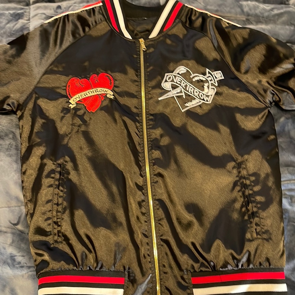 Overthrow Brooklyn Varsity Jacket

Multiple embroideries on front and back.
